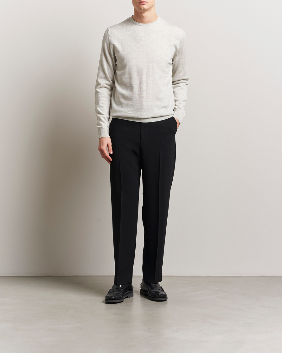 Mies | Puserot | Stenströms | Merino Patch Crew Neck Grey