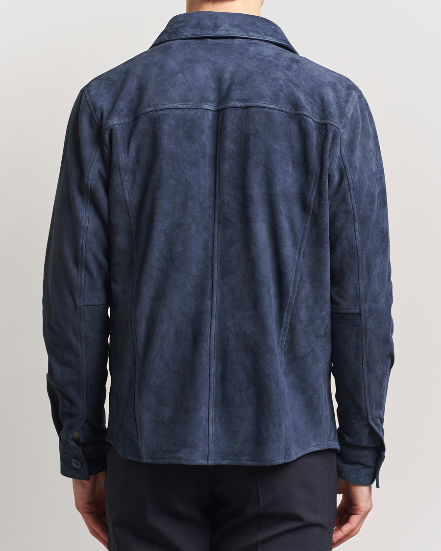 Mies | Takit | Stenströms | Suede Overshirt Navy