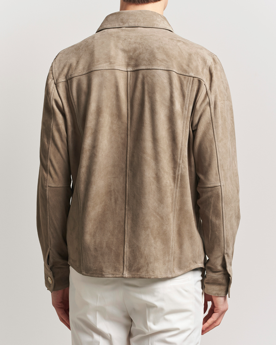Mies | Takit | Stenströms | Suede Overshirt Taupe