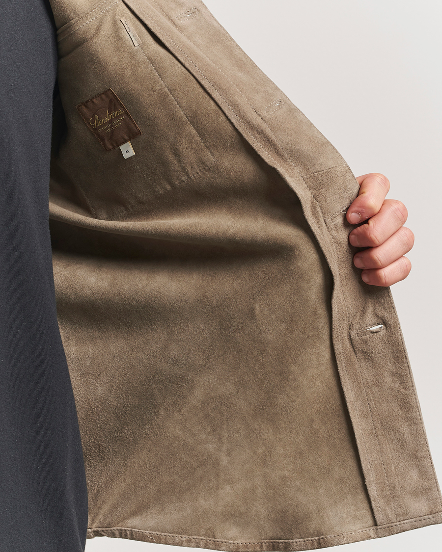Mies | Takit | Stenströms | Suede Overshirt Taupe