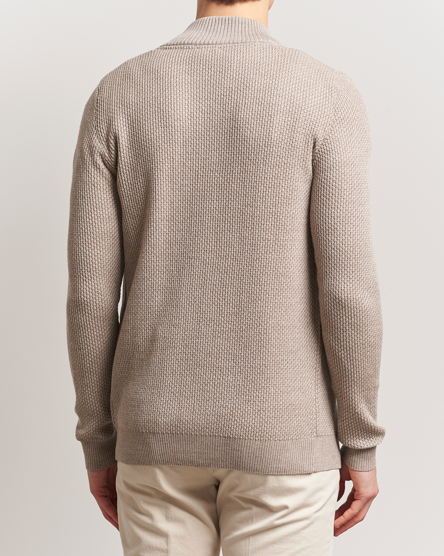 Mies | Puserot | Stenströms | Knitted Textured Merino Cardigan Beige
