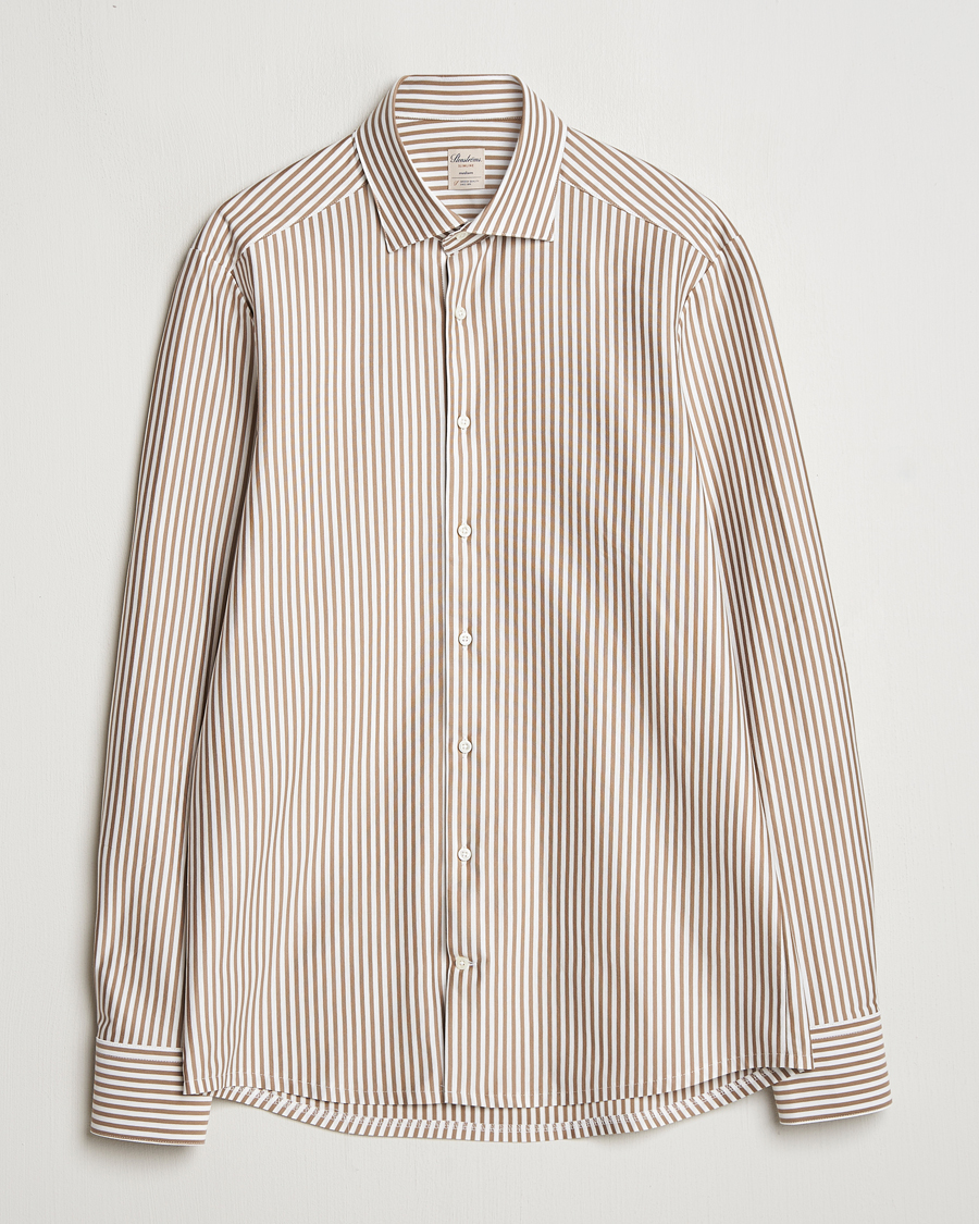 Mies | Kauluspaidat | Stenströms | Striped Jersey Shirt Beige