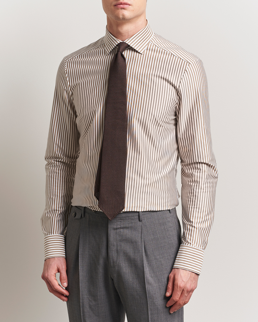 Mies | Kauluspaidat | Stenströms | Striped Jersey Shirt Beige