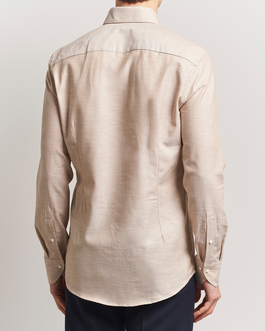 Mies | Kauluspaidat | Stenströms | Soft Cotton One Piece Button Down Shirt Beige
