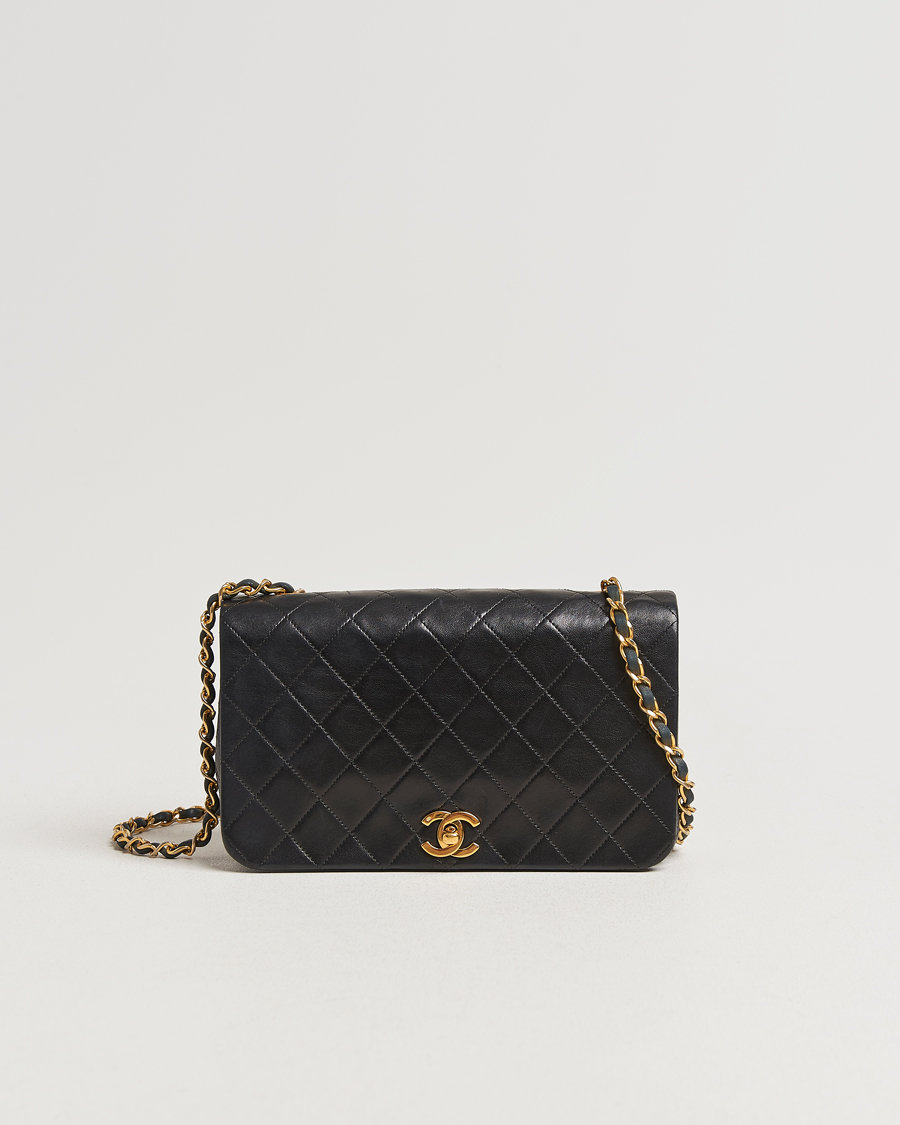 Mies | Chanel Pre-Owned Matelassé Single Full Flap Bag Black | Chanel Pre-Owned | Matelassé Single Full Flap Bag Black