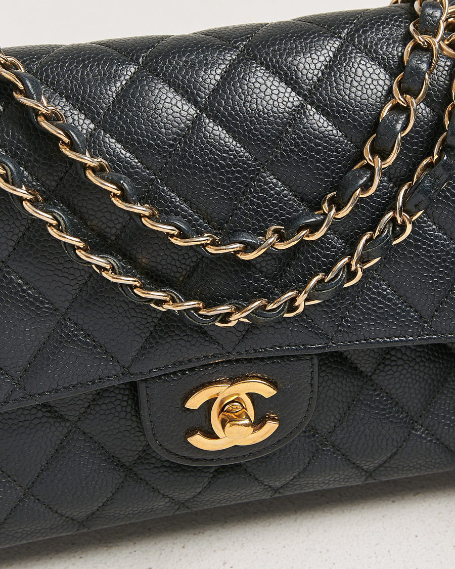 Mies | Chanel Pre-Owned Classic Medium Double Flap Bag Black Caviar | Chanel Pre-Owned | Classic Medium Double Flap Bag Black Caviar