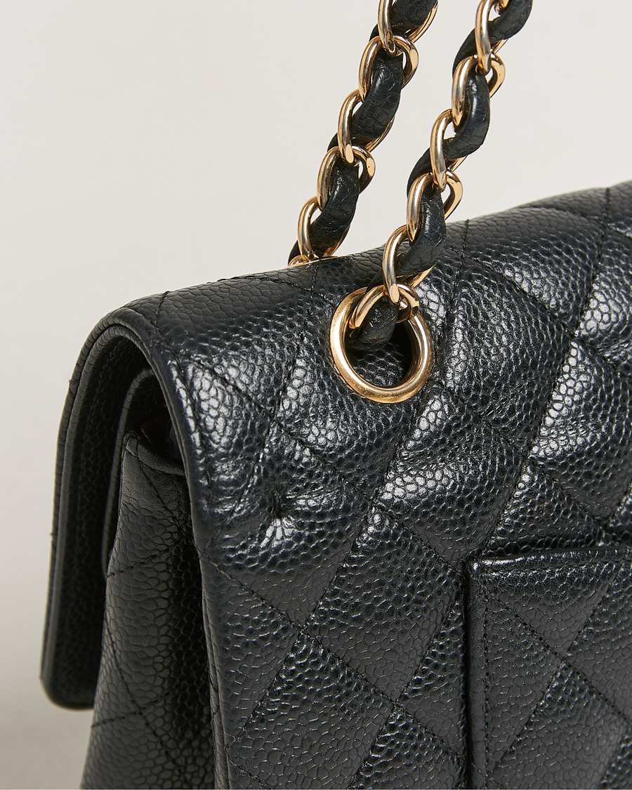 Mies | Chanel Pre-Owned Classic Medium Double Flap Bag Black Caviar | Chanel Pre-Owned | Classic Medium Double Flap Bag Black Caviar