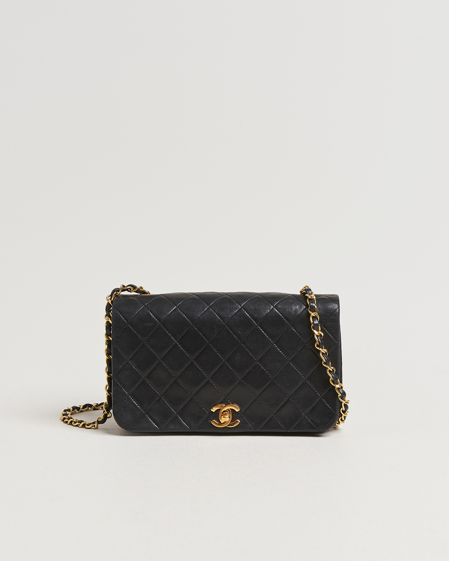 Mies | Chanel Pre-Owned Matelassé Single Full Flap Bag Black | Chanel Pre-Owned | Matelassé Single Full Flap Bag Black