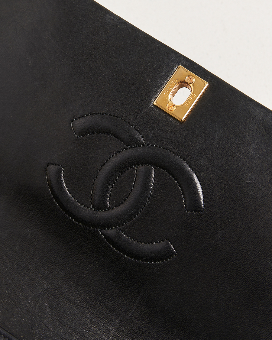 Mies | Chanel Pre-Owned Matelassé Single Full Flap Bag Black | Chanel Pre-Owned | Matelassé Single Full Flap Bag Black