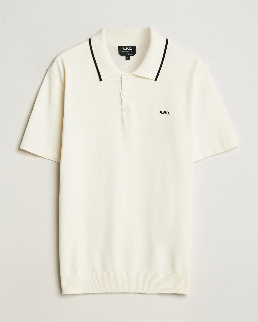 Mies | Pikeet | A.P.C. | Fynn Knitted Polo White