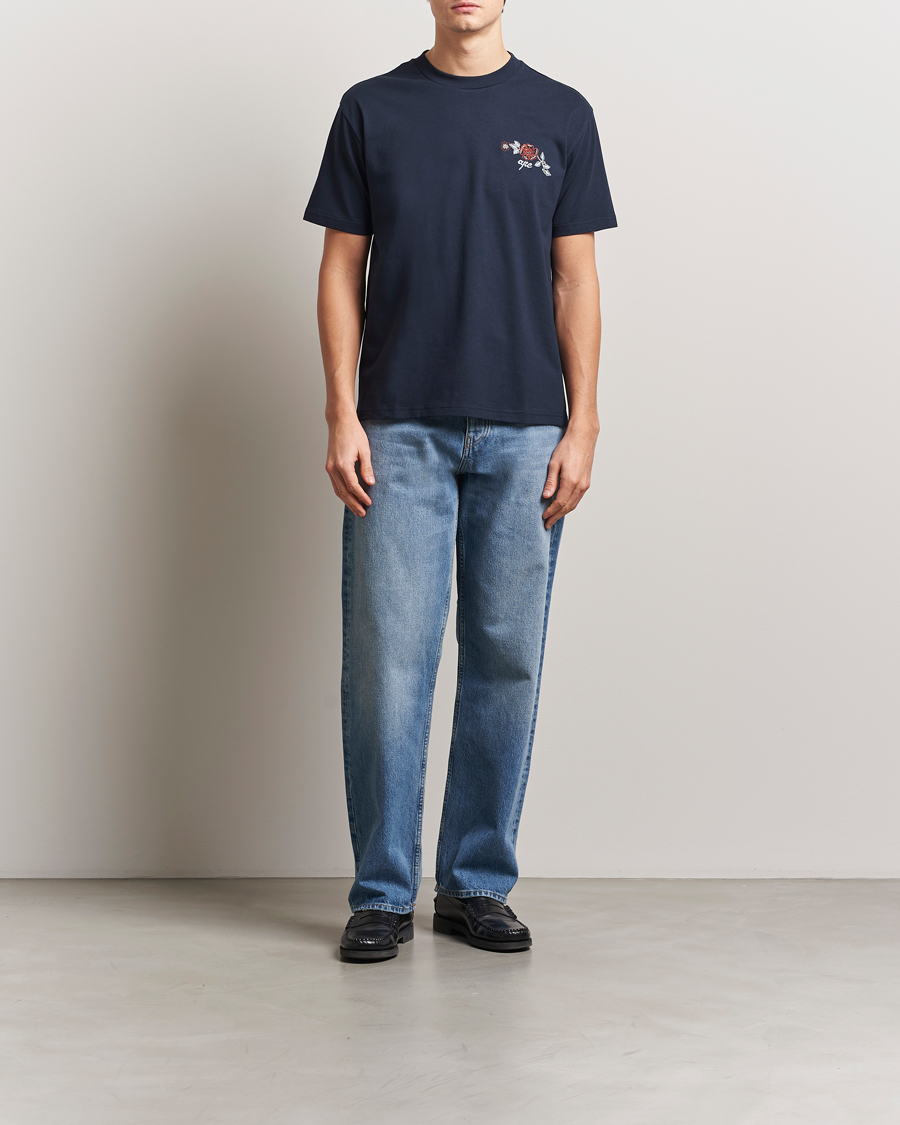 Mies | T-paidat | A.P.C. | Oscar Embroidered T-Shirt Dark Navy
