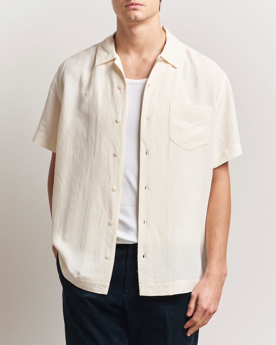 Mies | Kauluspaidat | A.P.C. | Roy Woven Short Sleeve Shirt Ecru