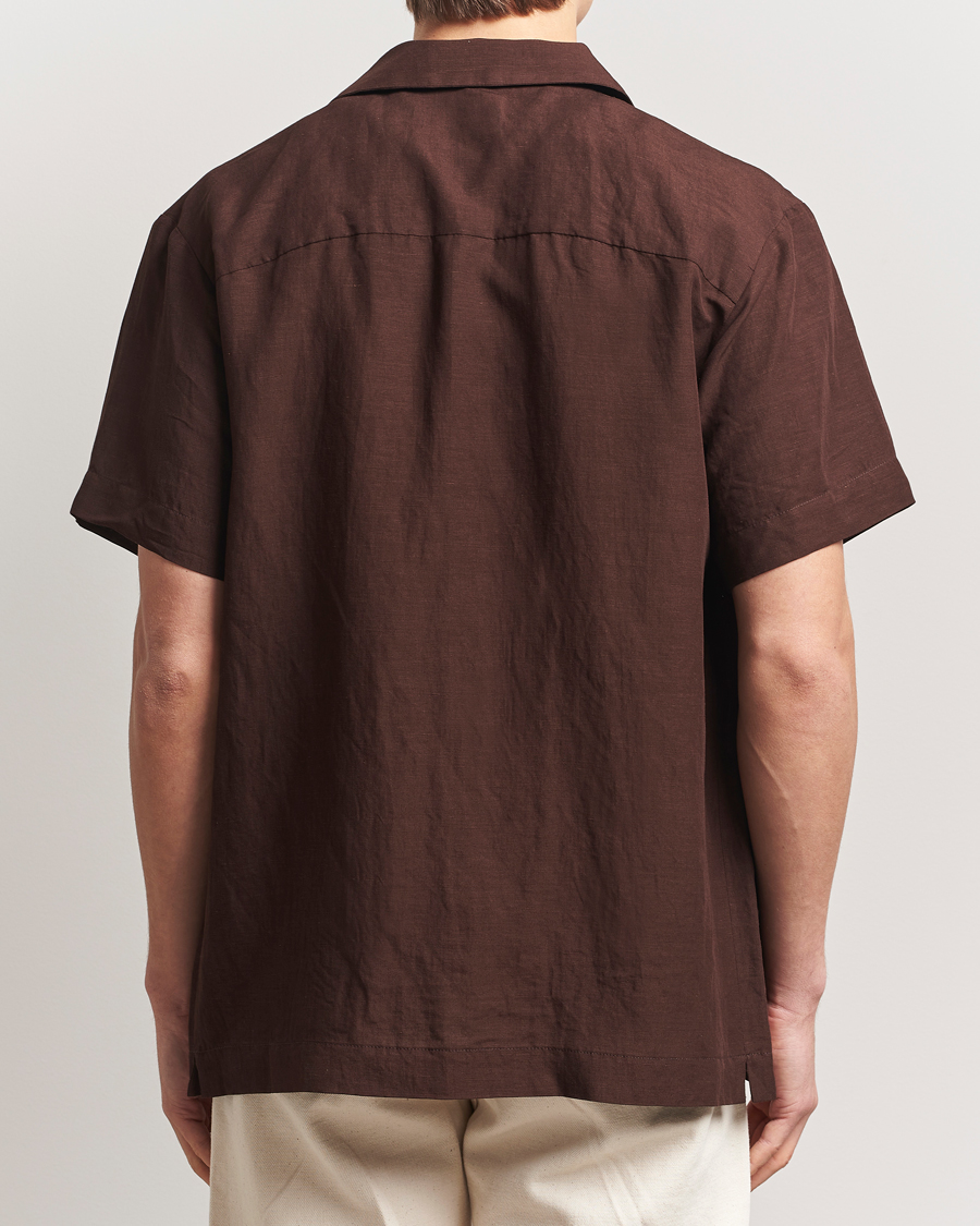 Mies | Kauluspaidat | A.P.C. | Roy Woven Short Sleeve Shirt Brown