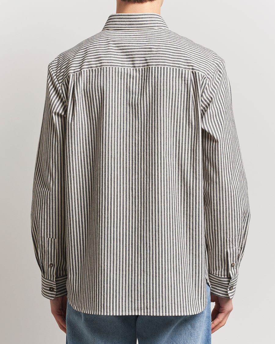 Mies | Kauluspaidat | A.P.C. | Rustic Cotton Striped Overshirt Black/White