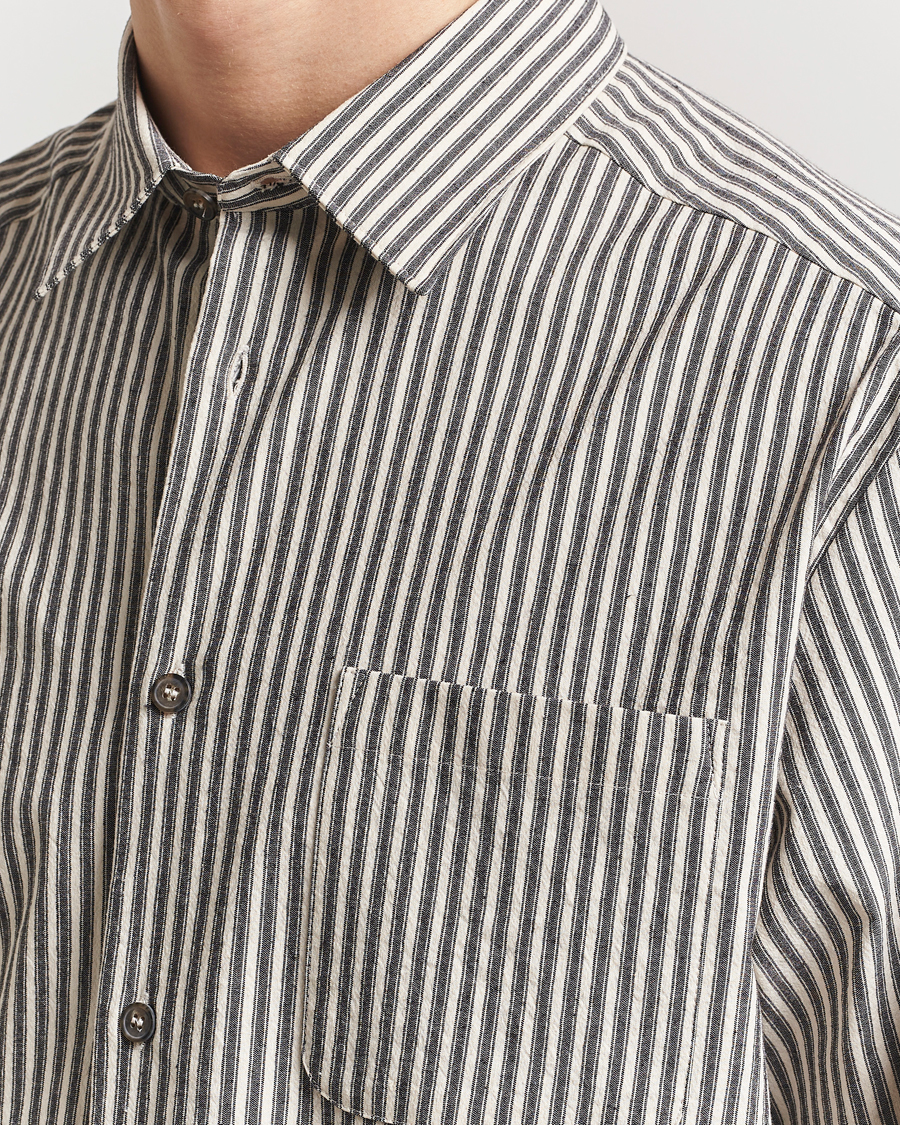 Mies | Kauluspaidat | A.P.C. | Rustic Cotton Striped Overshirt Black/White