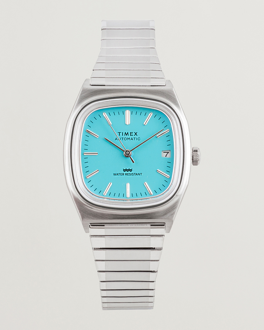 Mies | Timex Men's Automatic Steel 34mm Aquamarine Dial | Timex | Men's Automatic Steel 34mm Aquamarine Dial