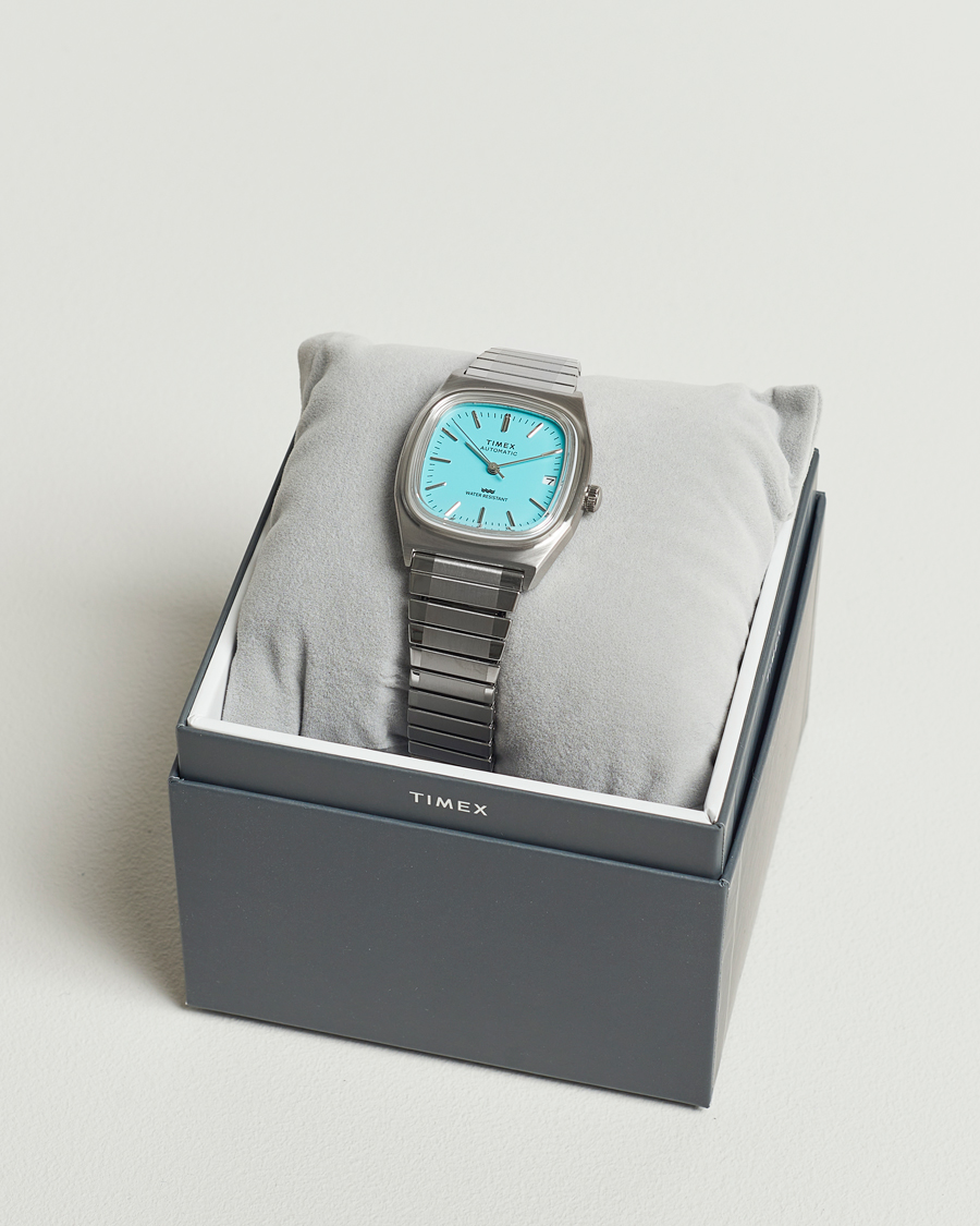 Mies | Timex Men's Automatic Steel 34mm Aquamarine Dial | Timex | Men's Automatic Steel 34mm Aquamarine Dial