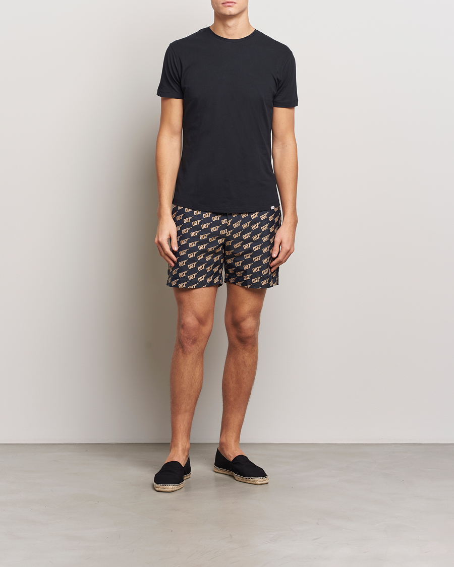 Mies | Uimahousut | Orlebar Brown | Bulldog Jaquard 007 Monogram Swimshorts Black