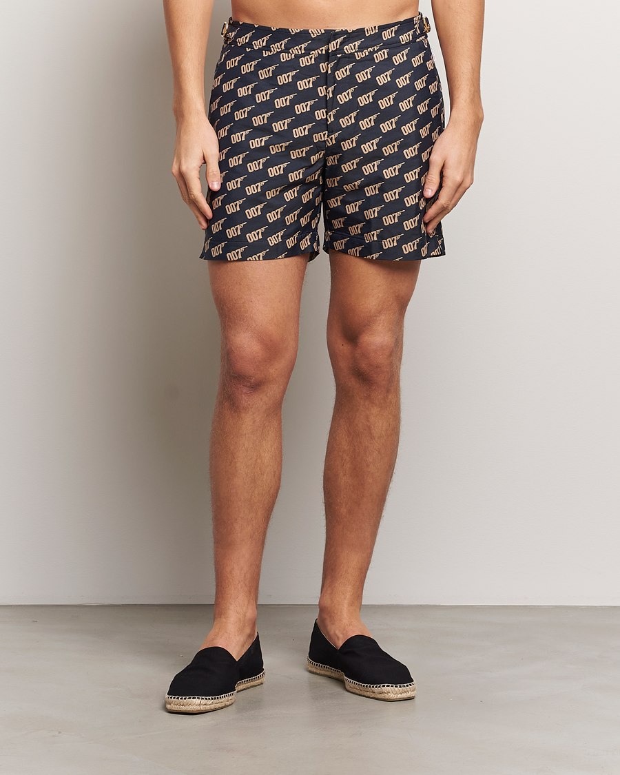 Mies | Uimahousut | Orlebar Brown | Bulldog Jaquard 007 Monogram Swimshorts Black