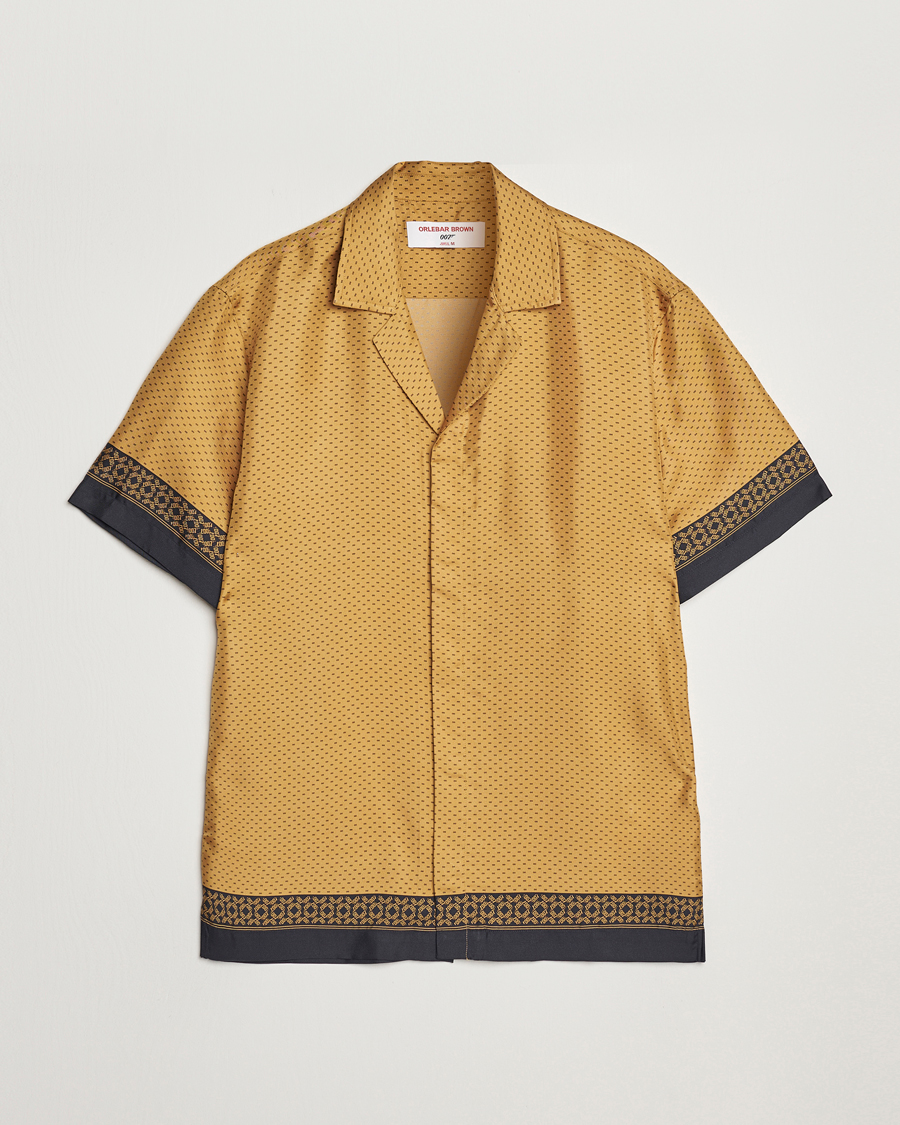 Mies | Kauluspaidat | Orlebar Brown | Maitan Silk Gold Bullion Shirt Gold/Black