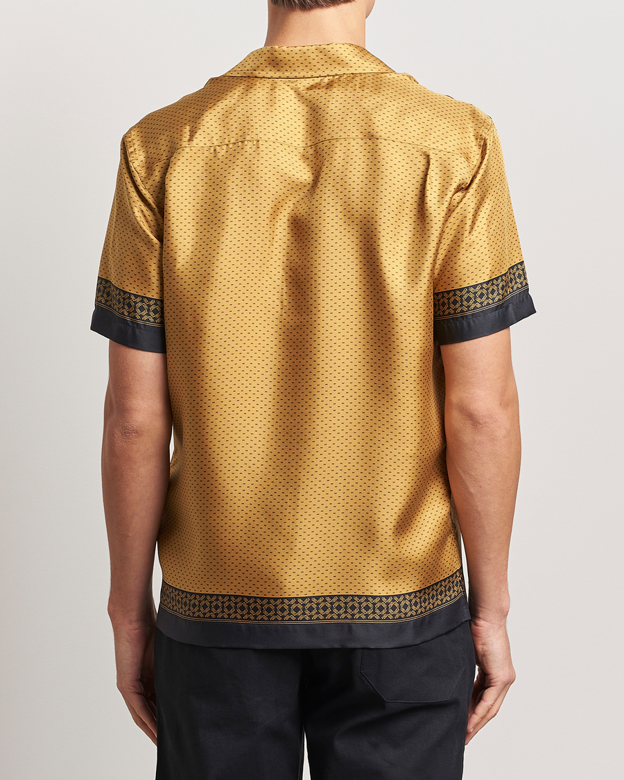 Mies | Kauluspaidat | Orlebar Brown | Maitan Silk Gold Bullion Shirt Gold/Black