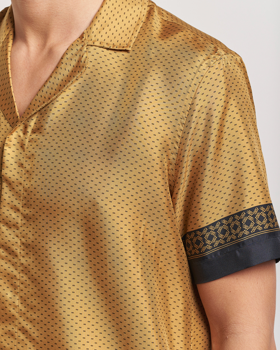 Mies | Kauluspaidat | Orlebar Brown | Maitan Silk Gold Bullion Shirt Gold/Black
