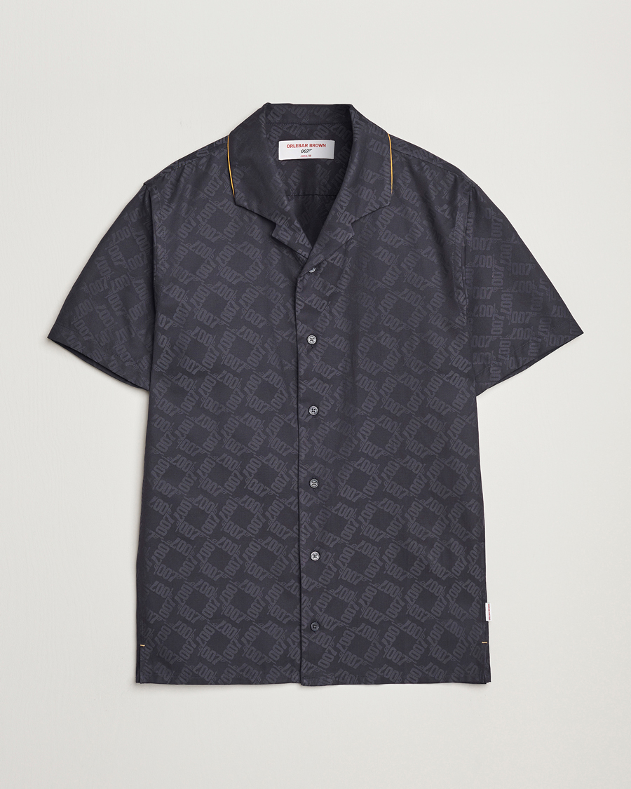 Mies | Kauluspaidat | Orlebar Brown | Hibbert 007 Monogram Shirt Black