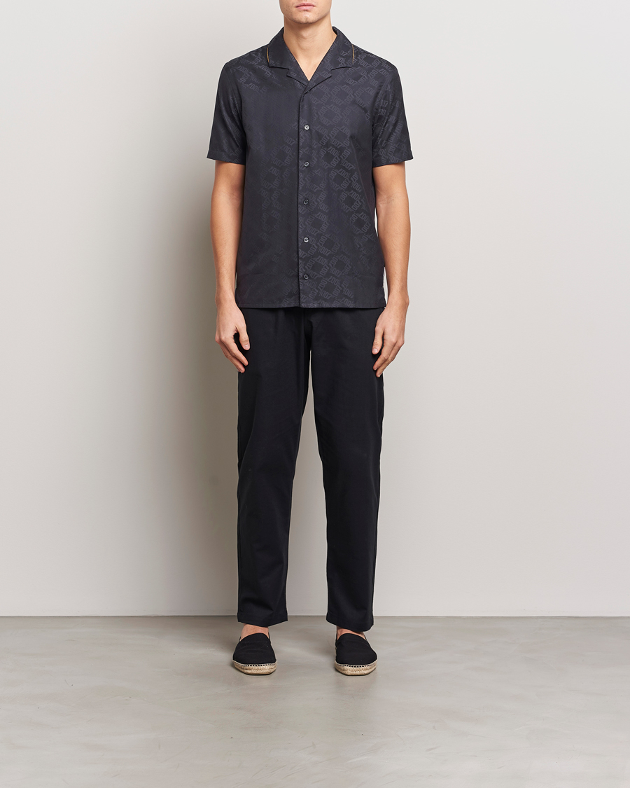 Mies | Kauluspaidat | Orlebar Brown | Hibbert 007 Monogram Shirt Black