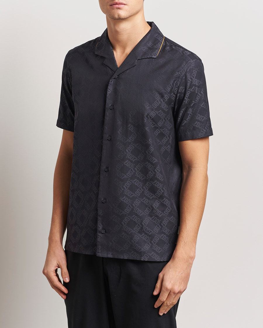 Mies | Kauluspaidat | Orlebar Brown | Hibbert 007 Monogram Shirt Black