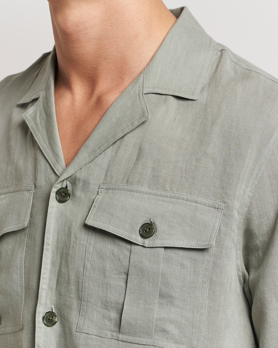 Mies | Kauluspaidat | Orlebar Brown | Maitan Long Sleeve Golden Gun Shirt Penny Green