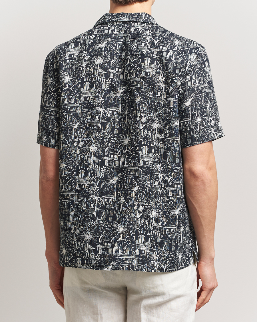 Mies | Kauluspaidat | Eton | Resort Printed Short Sleeve Shirt Black