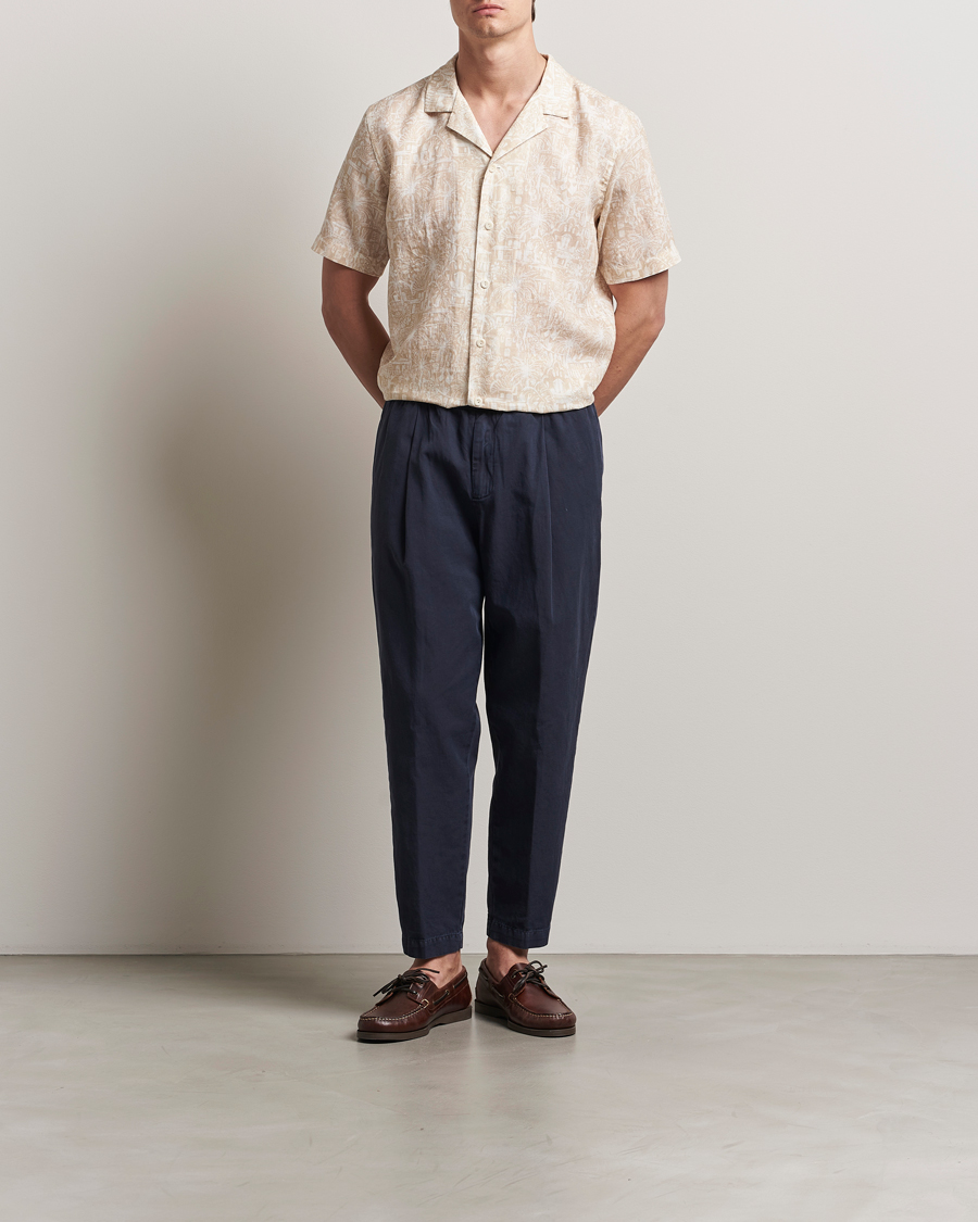 Mies | Kauluspaidat | Eton | Resort Printed Short Sleeve Shirt Beige