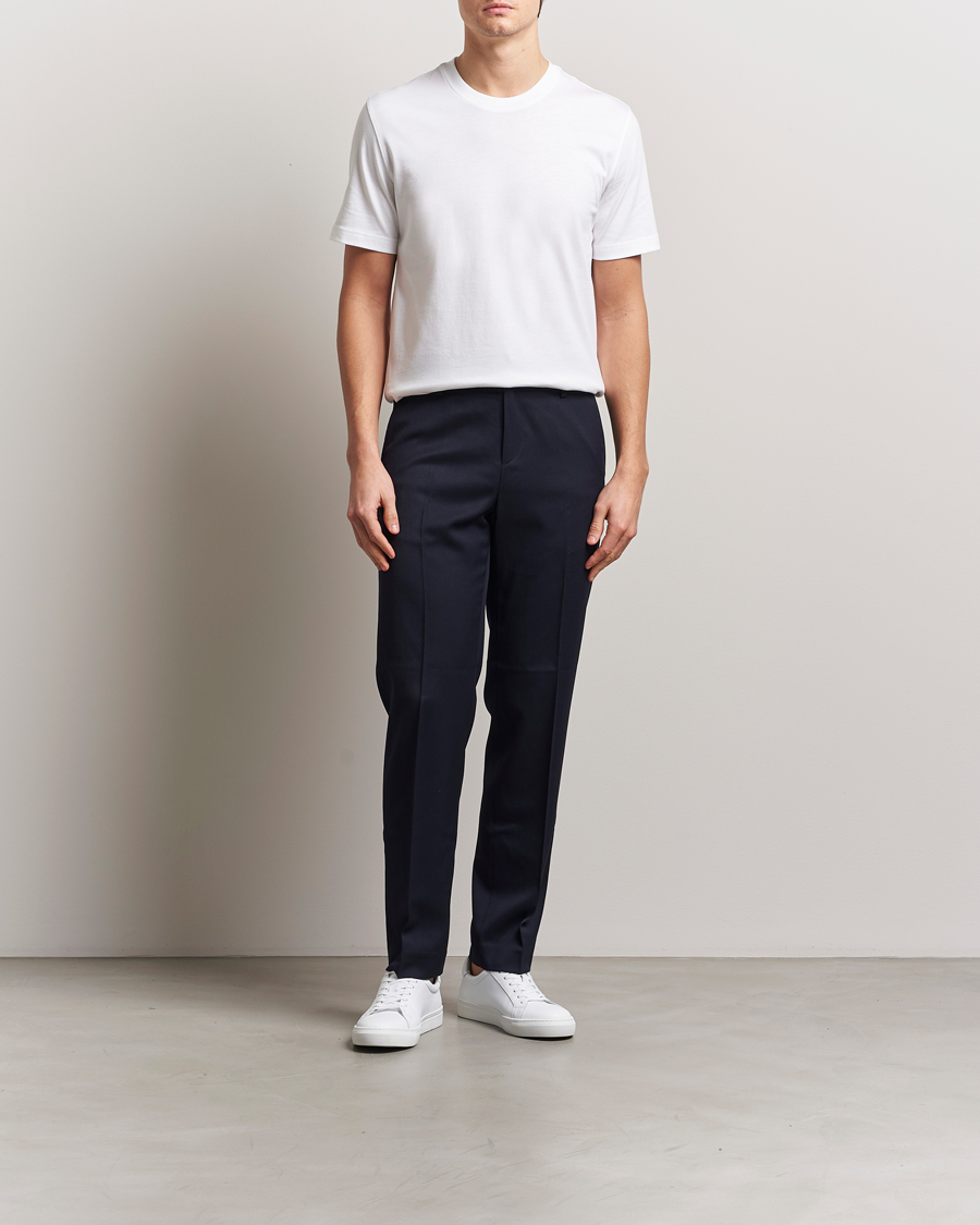 Mies | T-paidat | Eton | Mercerized Jersey Crew Neck T-Shirt White