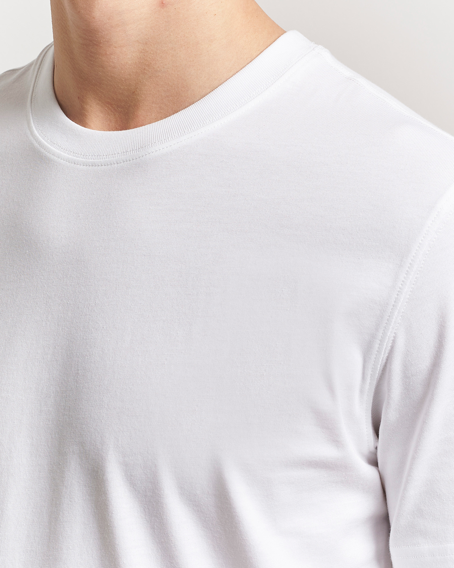 Mies | T-paidat | Eton | Mercerized Jersey Crew Neck T-Shirt White
