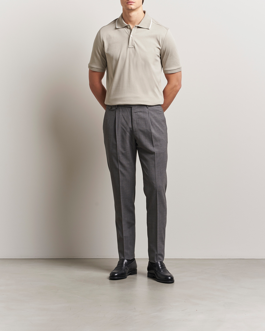 Mies | Pikeet | Eton | Supima Cotton Interlock Polo Beige