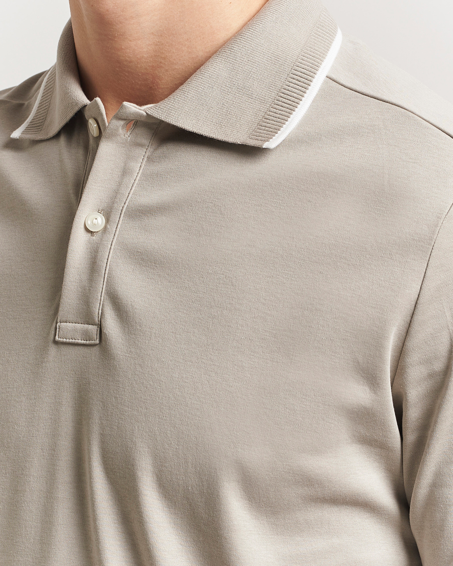 Mies | Pikeet | Eton | Supima Cotton Interlock Polo Beige