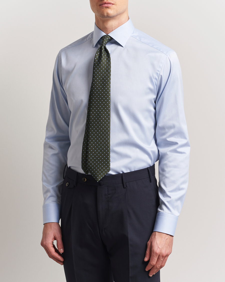 Mies | Kauluspaidat | Eton | Slim Fit Signature Twill Contrast Shirt Light Blue