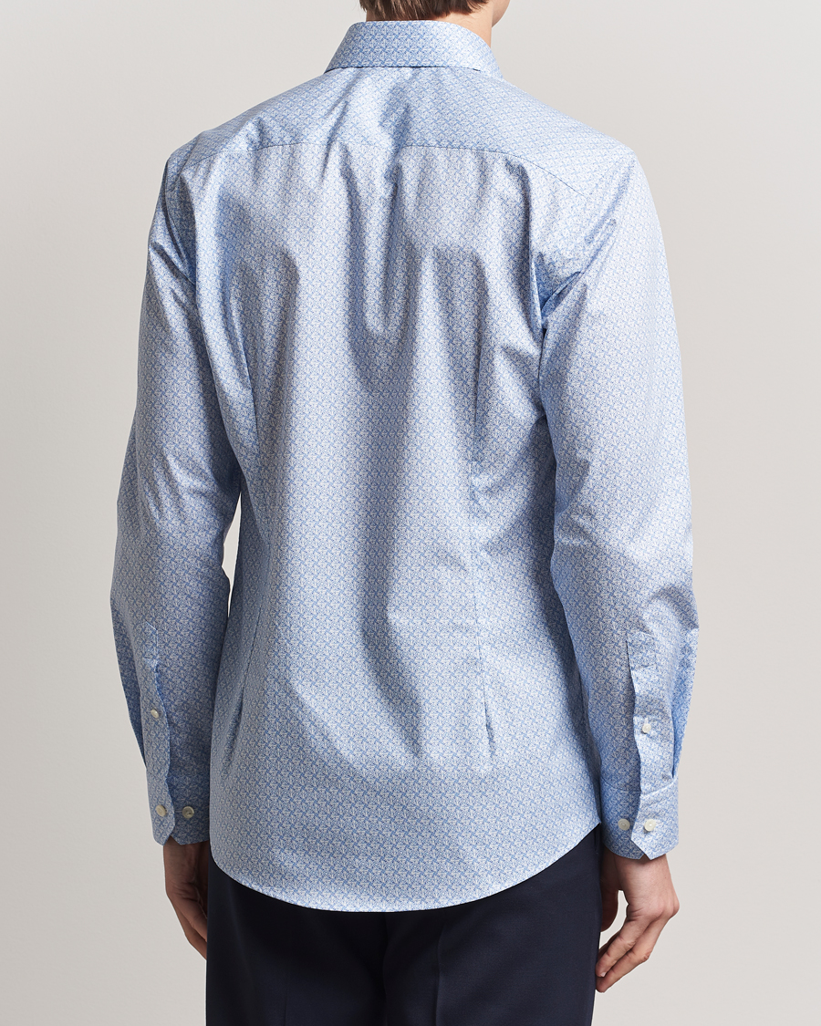 Mies | Kauluspaidat | Eton | Slim Fit Signature Twill Printed Shirt Light Blue