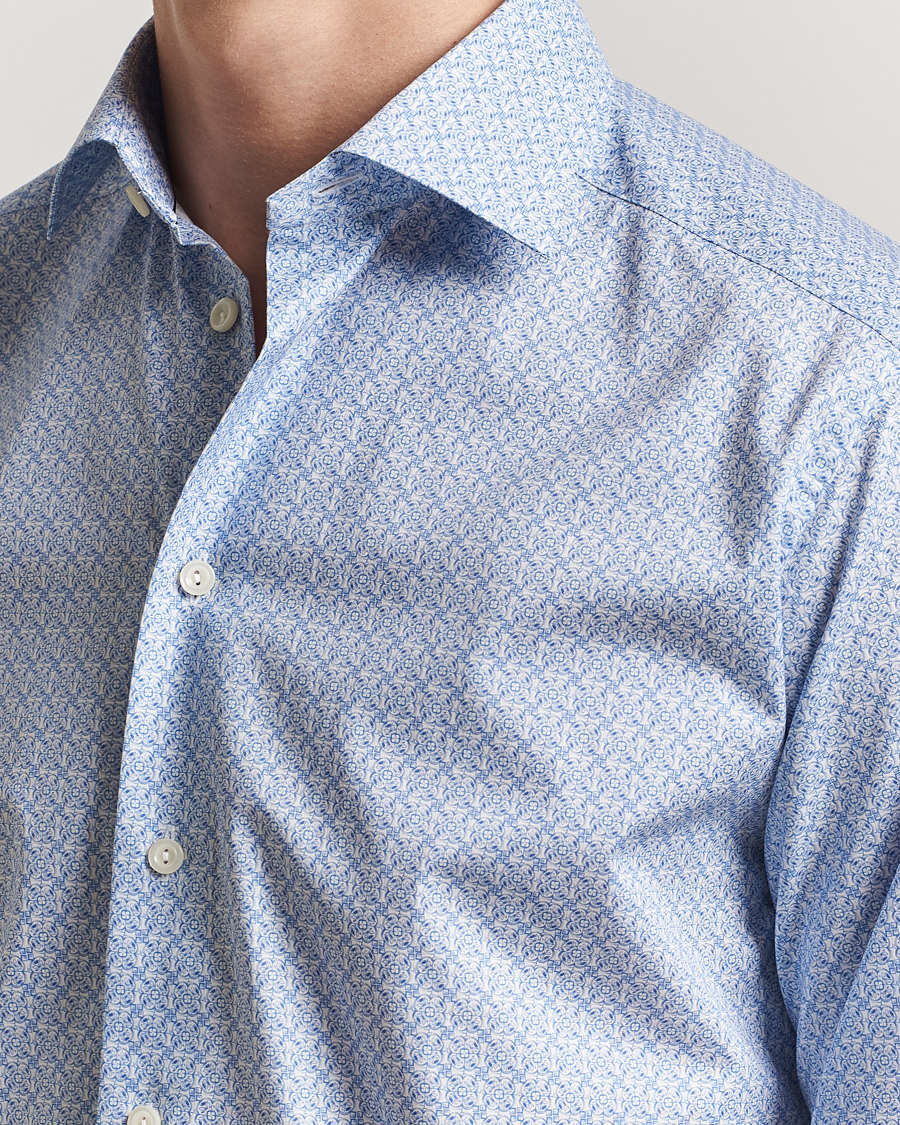 Mies | Kauluspaidat | Eton | Slim Fit Signature Twill Printed Shirt Light Blue