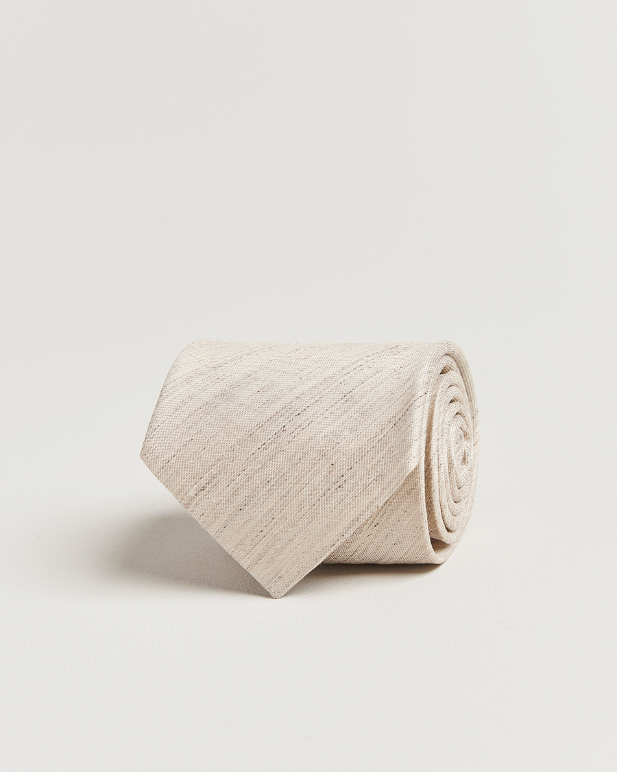Mies | Eton Silk/Linen Tie Beige | Eton | Silk/Linen Tie Beige