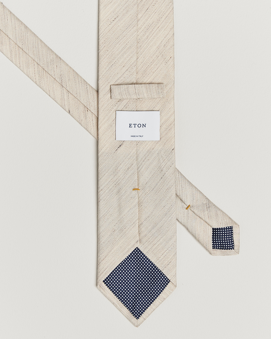 Mies | Eton Silk/Linen Tie Beige | Eton | Silk/Linen Tie Beige