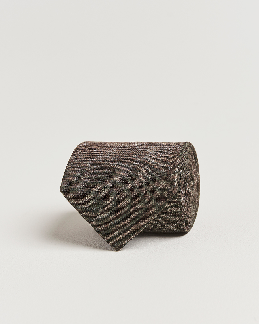 Mies | Eton Silk/Linen Tie Brown | Eton | Silk/Linen Tie Brown