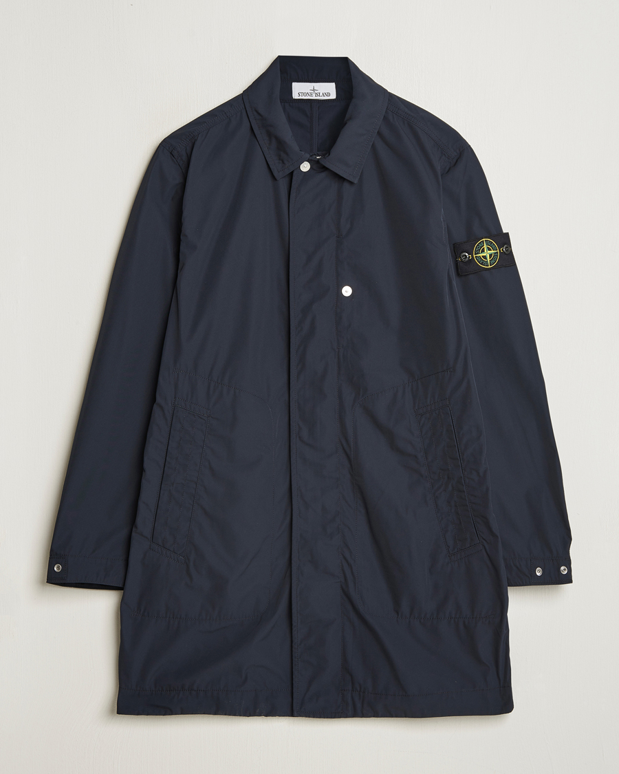 Mies | Takit | Stone Island | Micro Twill Long Coat Navy Blue