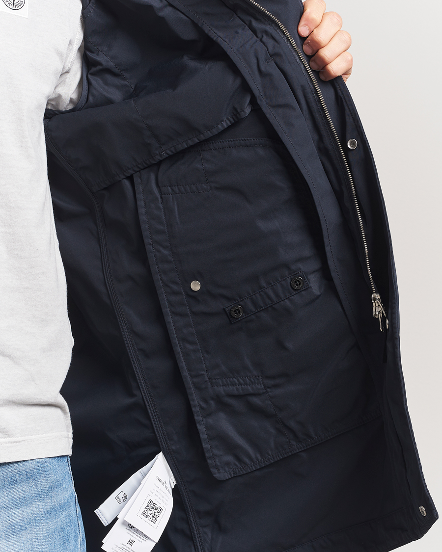 Mies | Takit | Stone Island | Micro Twill Long Coat Navy Blue