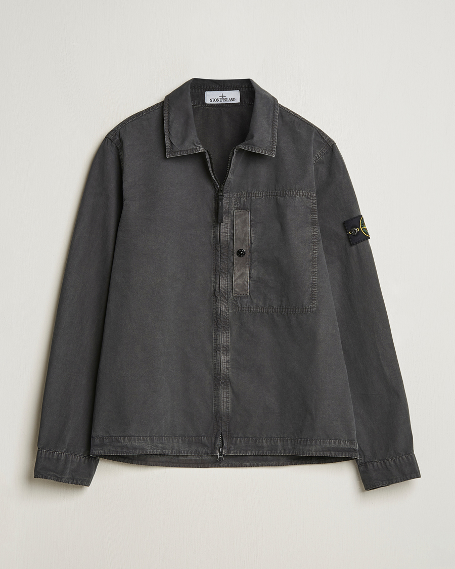 Mies | Kauluspaidat | Stone Island | Old Effect Garment Washed Zip Overshirt Charcoal