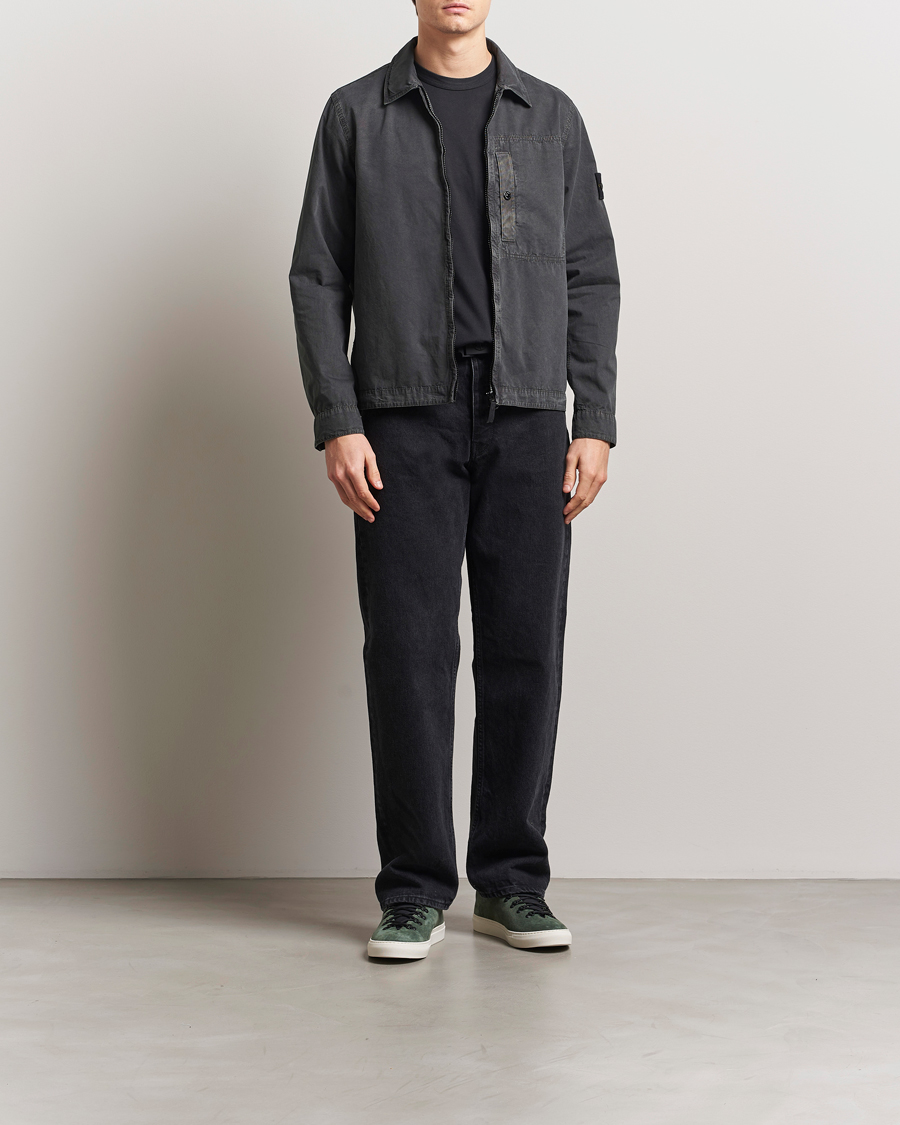 Mies | Kauluspaidat | Stone Island | Old Effect Garment Washed Zip Overshirt Charcoal