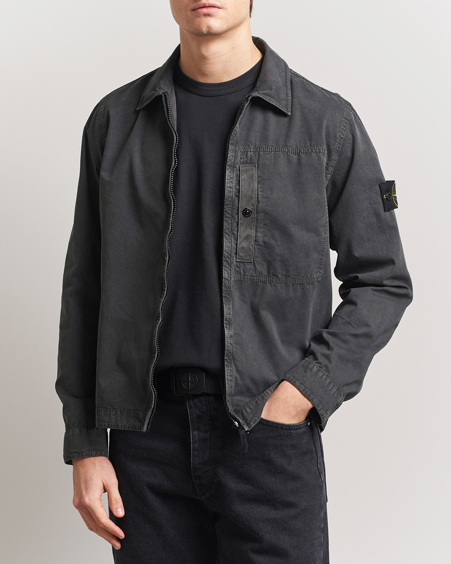 Mies | Kauluspaidat | Stone Island | Old Effect Garment Washed Zip Overshirt Charcoal