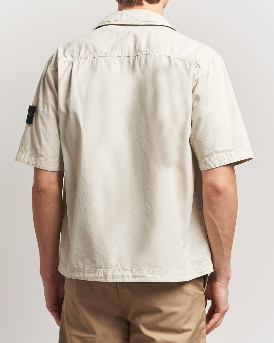 Mies | Kauluspaidat | Stone Island | Cotton Canvas Old Effect Short Sleeve Shirt Sand
