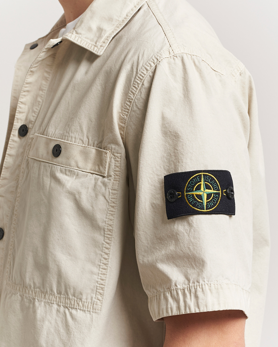 Mies | Kauluspaidat | Stone Island | Cotton Canvas Old Effect Short Sleeve Shirt Sand