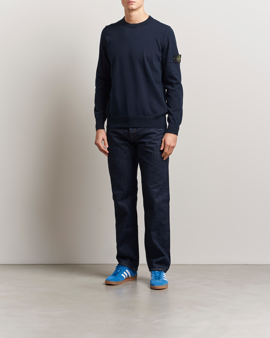 Mies | Puserot | Stone Island | Soft Organic Cotton Crew Neck Navy Blue
